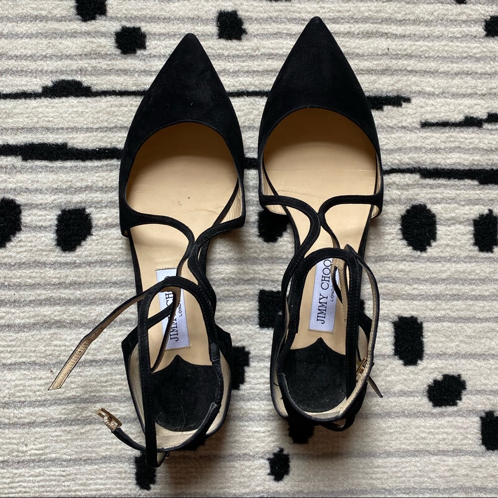 Jimmy Choo Lancer Flat Suede pointed toe flats